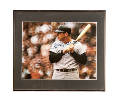 Mickey Mantle Signed and Framed 11x14 Photo